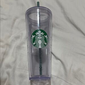 Starbucks Green Logo Clear Tumbler with Straw